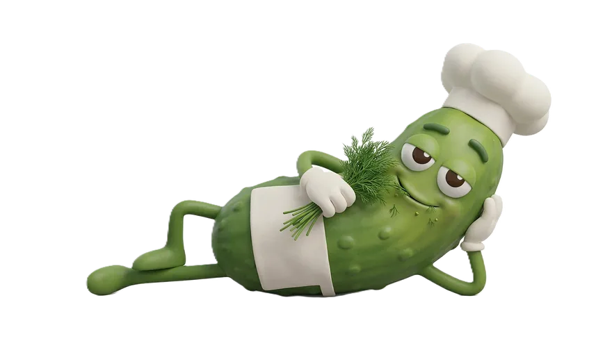 Mealdill mascot relaxing