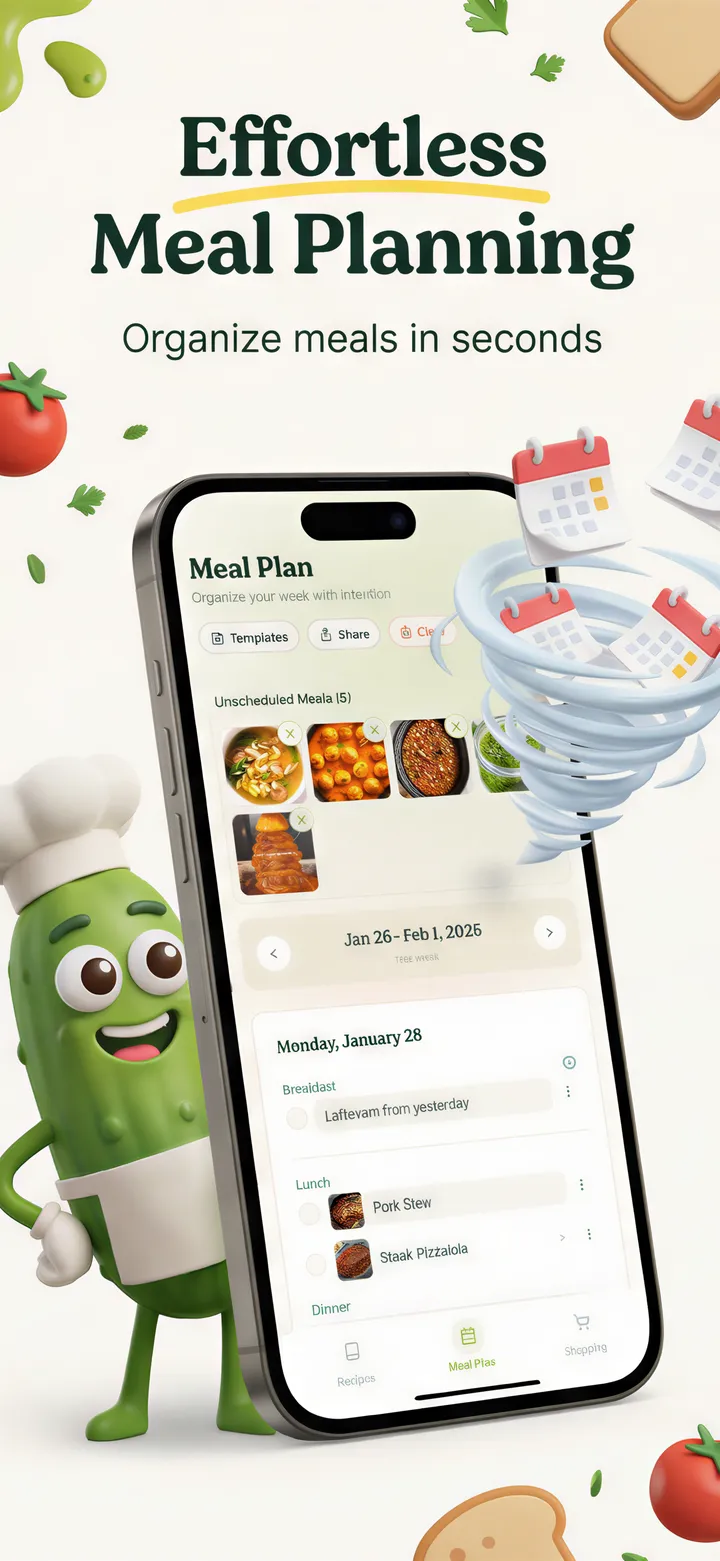 Meal planning screen